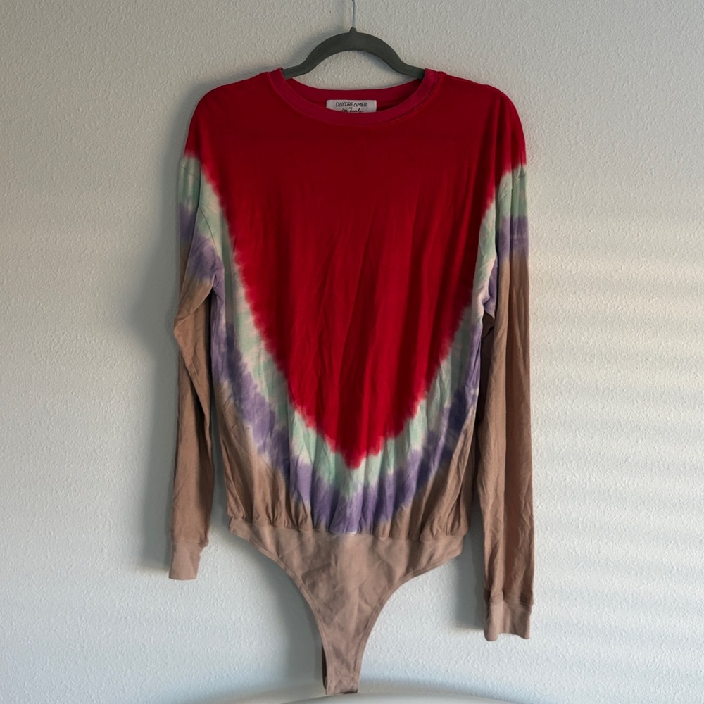 Free People DayDreamer tie dye knit bodysuit